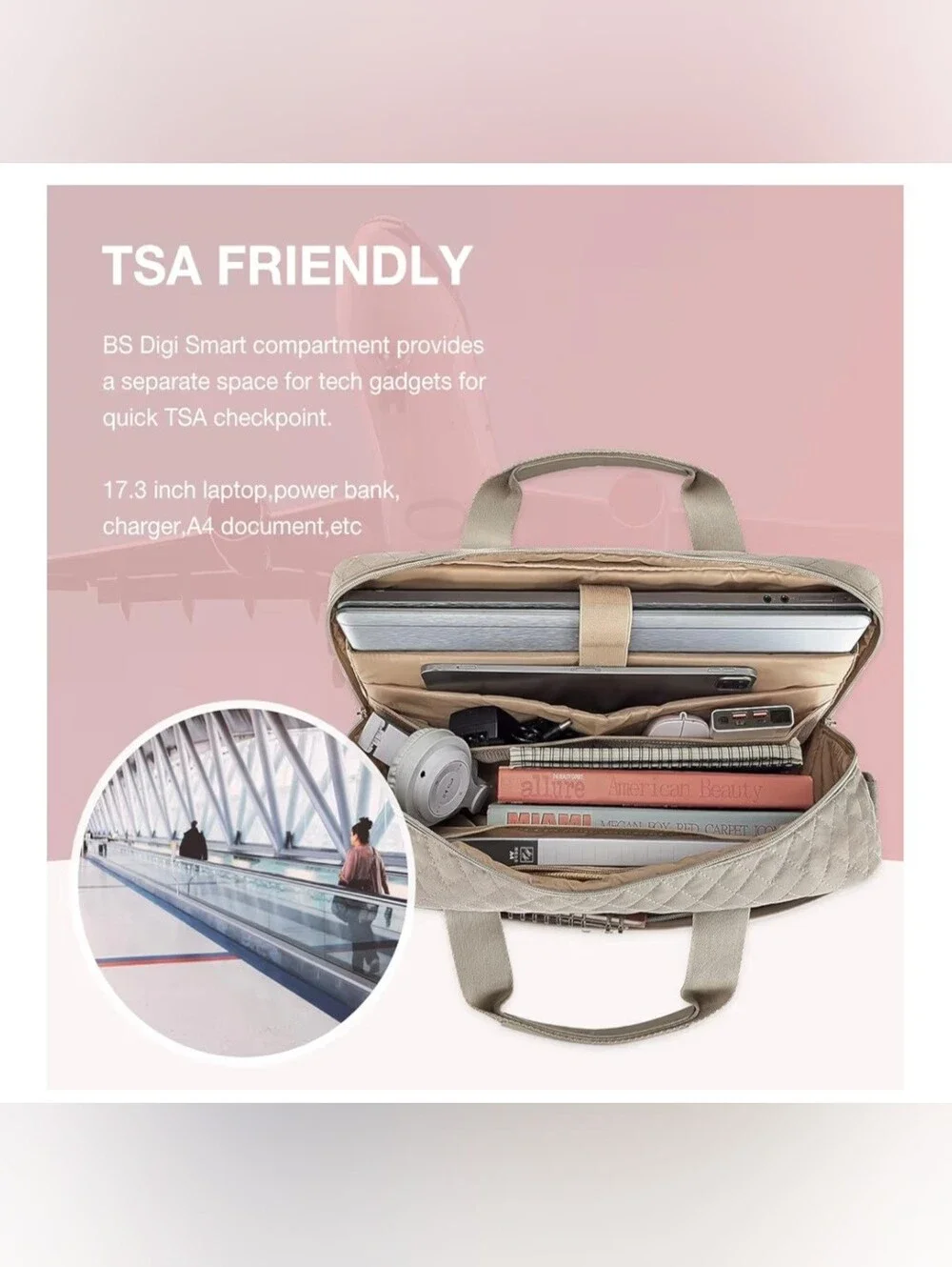 Bagsmart Quilted 17.3
